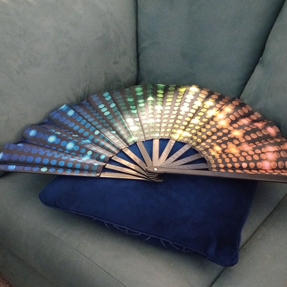 Colorful Polka Dot Hand Dance Fan